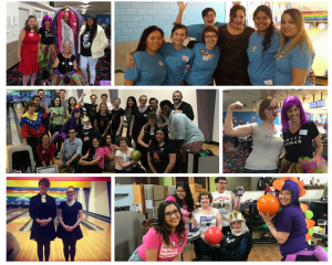 collage of photos from bowl-a-thon events